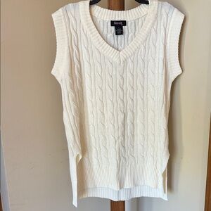 Women's Cream Cable Knit Sweater Vest